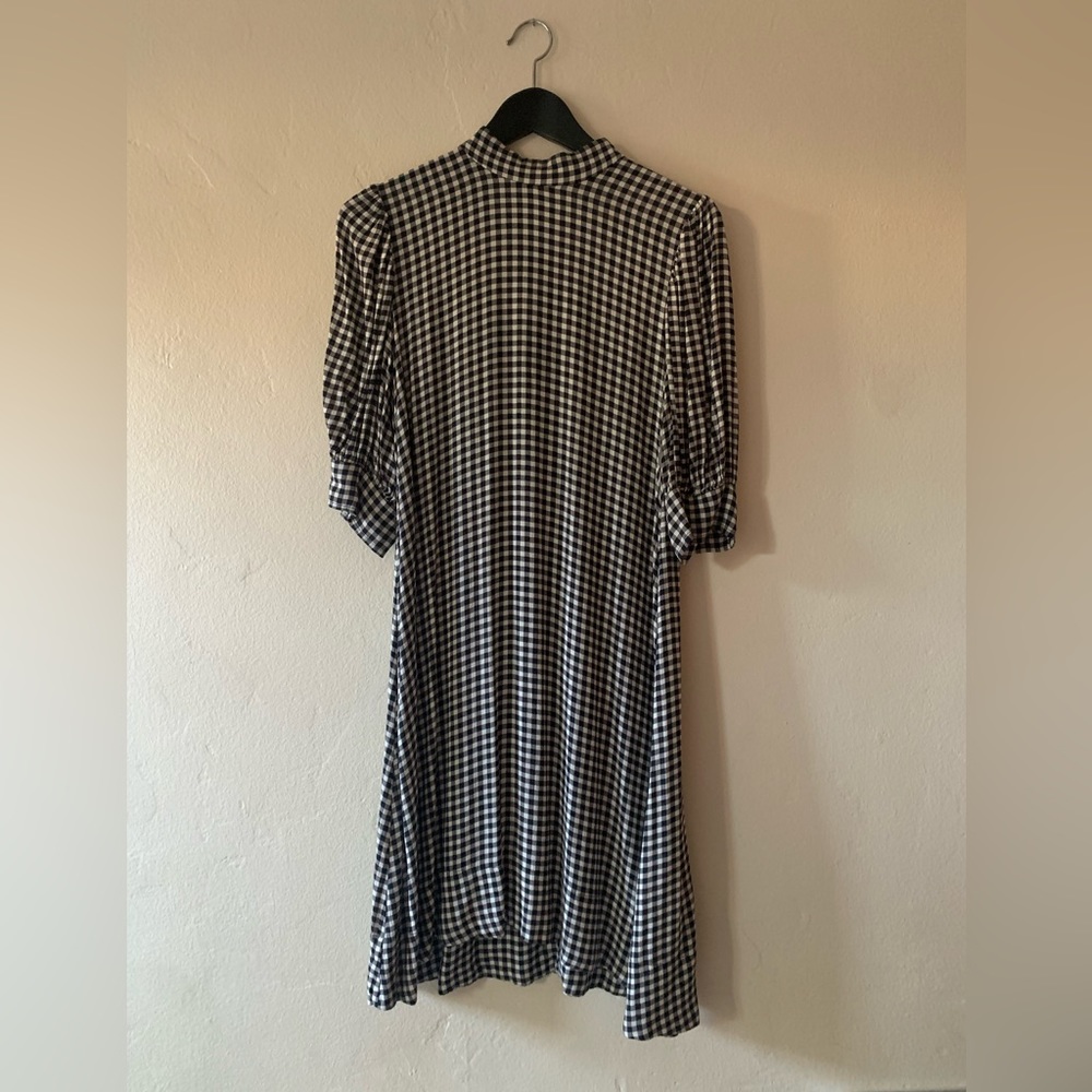 GANNI Gingham Crepe Mini Dress EURO SZ 36